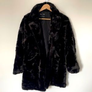 Zara - Black Faux Fur Coat